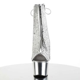 Pleaser Stiefelette ADORE-1018DCS Silber Chrom EU-38 / US-8
