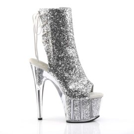 Pleaser Stiefelette ADORE-1018G Silber Glitter EU-40 / US-10