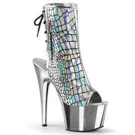Pleaser Stiefelette ADORE-1018HG Silber Hologram Chrom...