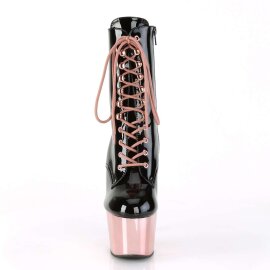Pleaser Stiefelette ADORE-1020 Schwarz Rose-Gold Chrom...