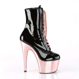 Pleaser Stiefelette ADORE-1020 Schwarz Rose-Gold Chrom EU-35 / US-5