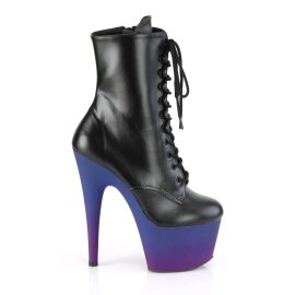Pleaser Stiefelette ADORE-1020BP Schwarz Blau-Lila EU-35 / US-5