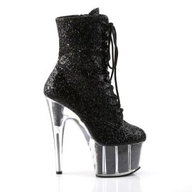 Pleaser Stiefelette ADORE-1020G Schwarz Glitter EU-35 / US-5