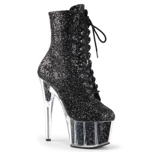 Pleaser Stiefelette ADORE-1020G Schwarz Glitter EU-36 / US-6