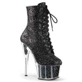 Pleaser Stiefelette ADORE-1020G Schwarz Glitter EU-38 / US-8