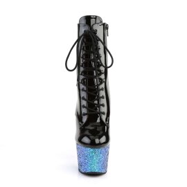 Pleaser Stiefelette ADORE-1020LG Schwarz Blau Glitter EU-35 / US-5