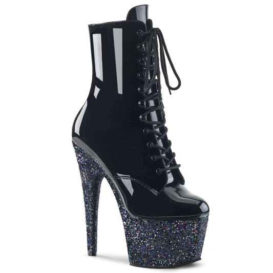 Pleaser Stiefelette ADORE-1020LG Schwarz Multi Glitter EU-40 / US-10