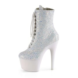 Pleaser Stiefelette ADORE-1020LG Neon-Weiß Multi Glitter EU-40 / US-10