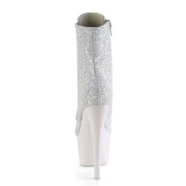 Pleaser Stiefelette ADORE-1020LG Neon-Weiß Multi Glitter EU-41 / US-11