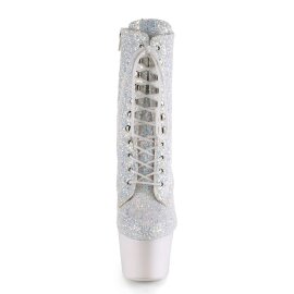 Pleaser Stiefelette ADORE-1020LG Neon-Weiß Multi...