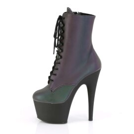 Pleaser Stiefelette ADORE-1020REFL Grün-Schwarz Multi spiegelnd EU-35 / US-5