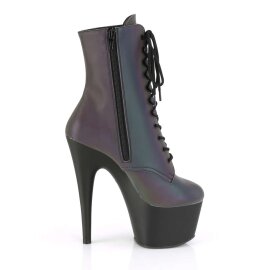 Pleaser Stiefelette ADORE-1020REFL Grün-Schwarz Multi spiegelnd EU-35 / US-5