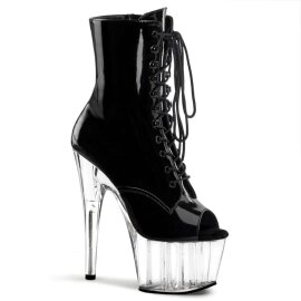 Pleaser Stiefelette ADORE-1021 Schwarz Transparent EU-37...