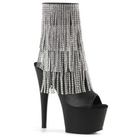 Pleaser Stiefelette ADORE-1024RSF Schwarz Silber EU-39 /...