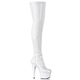 Pleaser Overknee Stiefel ADORE-3000 Weiß EU-35 / US-5