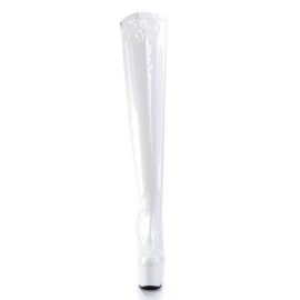 Pleaser Overknee Stiefel ADORE-3000 Weiß EU-35 / US-5