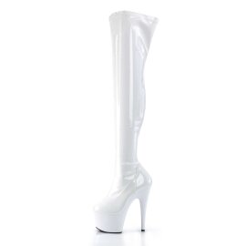 Pleaser Overknee Stiefel ADORE-3000 Weiß EU-37 / US-7