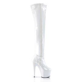 Pleaser Overknee Stiefel ADORE-3000 Weiß EU-37 / US-7