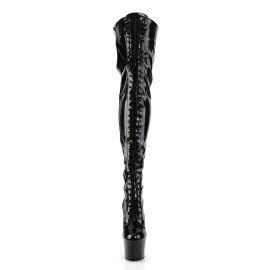 Pleaser Overknee Stiefel ADORE-3023 Schwarz EU-38 / US-8
