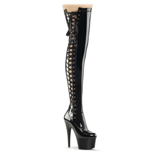 Pleaser Overknee Stiefel ADORE-3050 Schwarz EU-38 / US-8