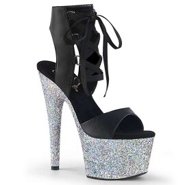 Pleaser Sandalette ADORE-700-14LG Schwarz Silber Multi...