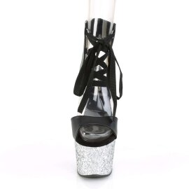 Pleaser Sandalette ADORE-700-14LG Schwarz Silber Multi...