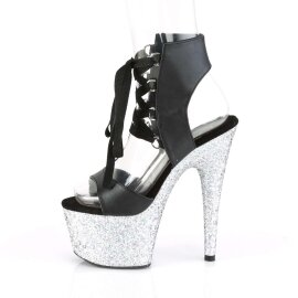 Pleaser Sandalette ADORE-700-14LG Schwarz Silber Multi Glitter EU-35 / US-5