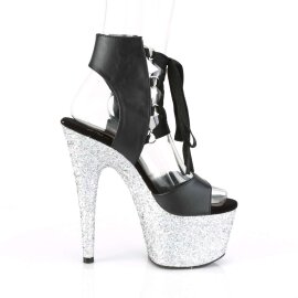 Pleaser Sandalette ADORE-700-14LG Schwarz Silber Multi Glitter EU-35 / US-5