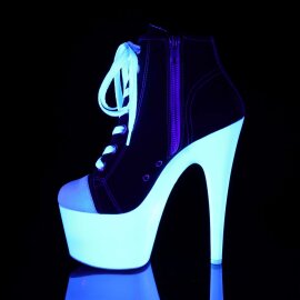 Pleaser Stiefelette ADORE-700SK-02 Schwarz Neon-Weiß EU-35 / US-5