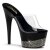 Pleaser Pantolette ADORE-701-3 Transparent Schwarz Silber Strass EU-38 / US-8