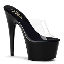 Pleaser Pantolette ADORE-701 Transparent Schwarz EU-35 /...