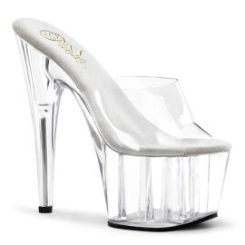 Pleaser Pantolette ADORE-701 Transparent Silber EU-35 / US-5