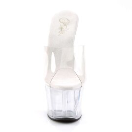 Pleaser Pantolette ADORE-701 Transparent Silber EU-35 / US-5