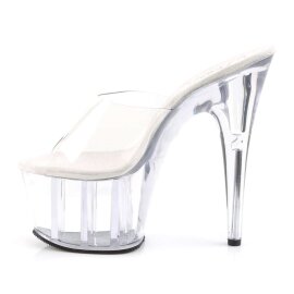 Pleaser Pantolette ADORE-701 Transparent Silber EU-35 / US-5