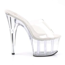 Pleaser Pantolette ADORE-701 Transparent Silber EU-35 / US-5