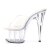 Pleaser Pantolette ADORE-701 Transparent Silber EU-35 / US-5