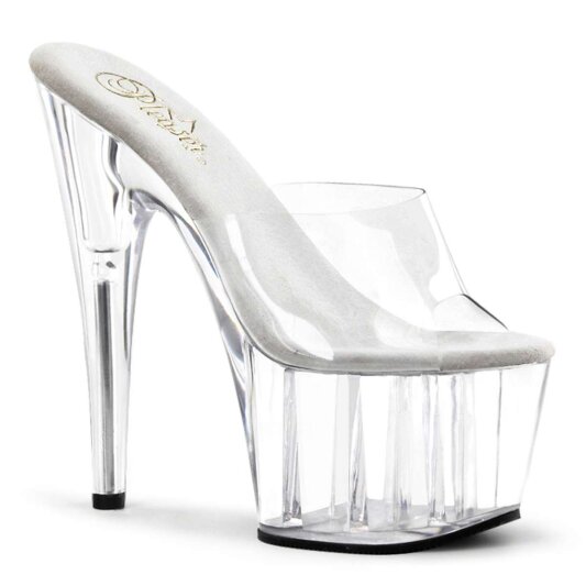 Pleaser Pantolette ADORE-701 Transparent Silber EU-37 / US-7