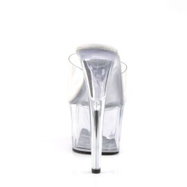 Pleaser Pantolette ADORE-701 Transparent Silber EU-37 / US-7