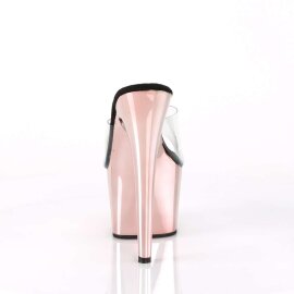 Pleaser Pantolette ADORE-701 Transparent Rose-Gold Chrom EU-35 / US-5