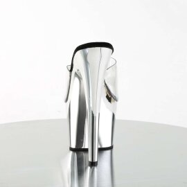 Pleaser Pantolette ADORE-701 Transparent Silber Chrom EU-37 / US-7