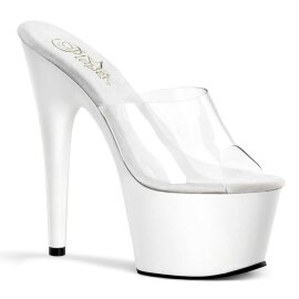 Pleaser Pantolette ADORE-701 Transparent Weiß EU-35...