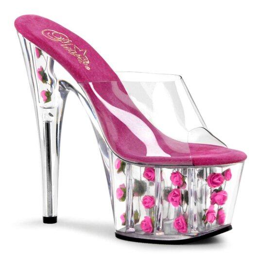 Pleaser Pantolette ADORE-701FL Transparent Pink  EU-35 / US-5