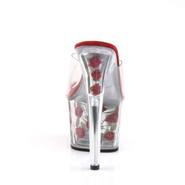 Pleaser Pantolette ADORE-701FL Transparent Rot EU-35 / US-5
