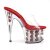 Pleaser Pantolette ADORE-701FL Transparent Rot EU-37 / US-7