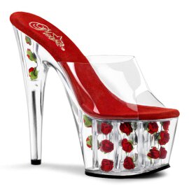 Pleaser ADORE-701FL Clear/Red Flowers EU-39 / US-9
