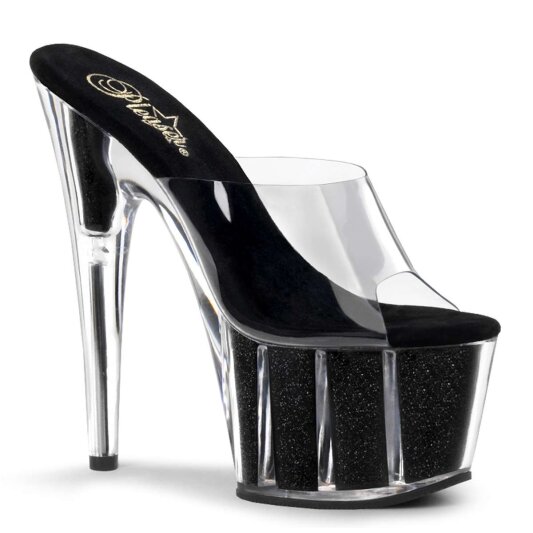 Pleaser Pantolette ADORE-701G Transparent Schwarz EU-35 / US-5