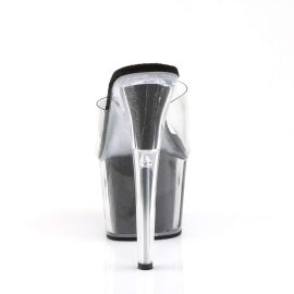 Pleaser Pantolette ADORE-701G Transparent Schwarz EU-38 / US-8