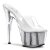 Pleaser Pantolette ADORE-701G Transparent Silber Glitter EU-35 / US-5