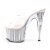 Pleaser Pantolette ADORE-701G Transparent Silber Glitter EU-35 / US-5