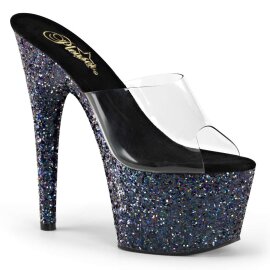 Pleaser Pantolette ADORE-701LG Transparent Schwarz...